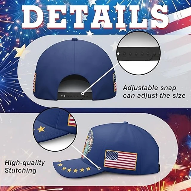 Men's USA 250th Anniversary Patriotic Cap | Embroidered Eagle, Cross & Liberty Statue Baseball Hat