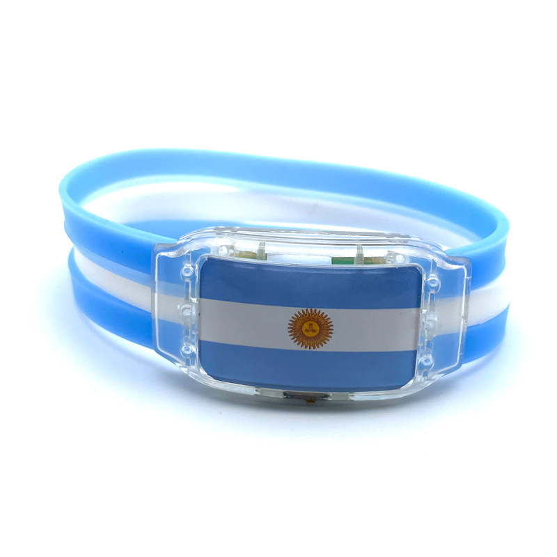 Soccer Fan Light-Up Silicone Wristband for Parties
