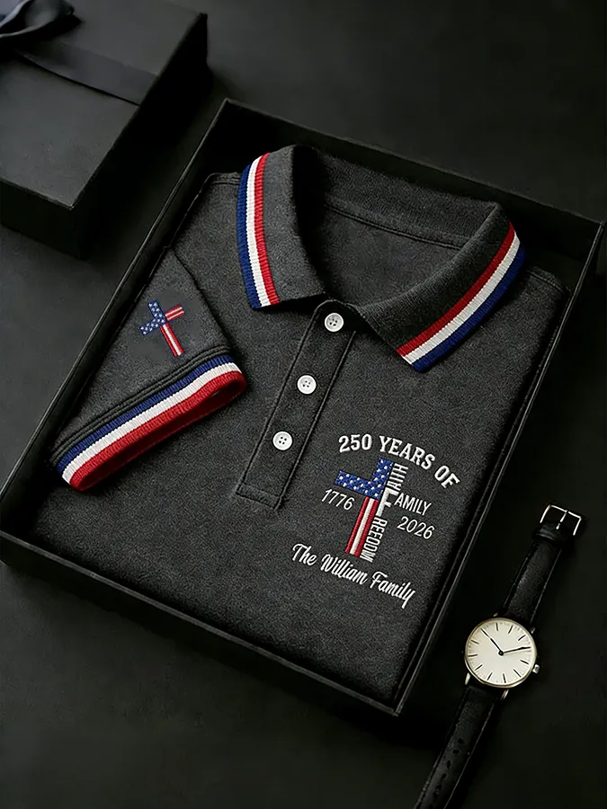Men's 250th Anniversary National Flag Print Casual Short Sleeve T-Shirt for Summer