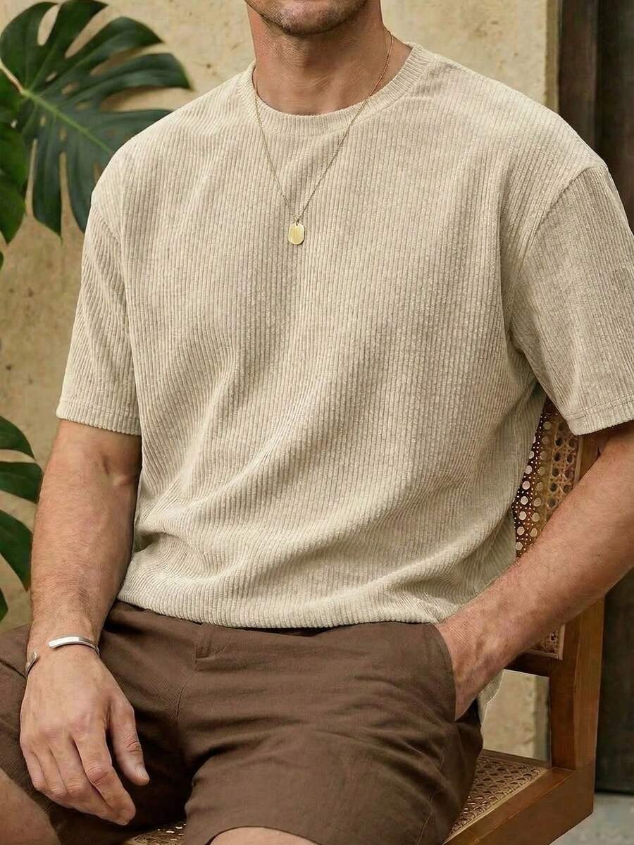 Men's Casual Loose Fit Round Neck Short Sleeve T-Shirt