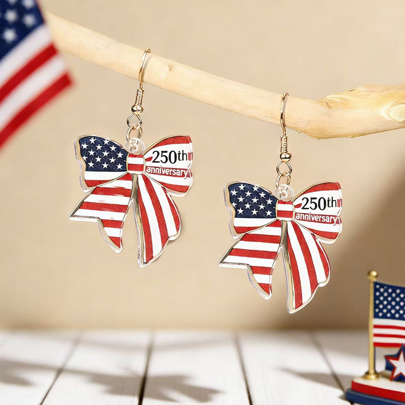 USA 250th Anniversary Patriotic Acrylic Earrings Set