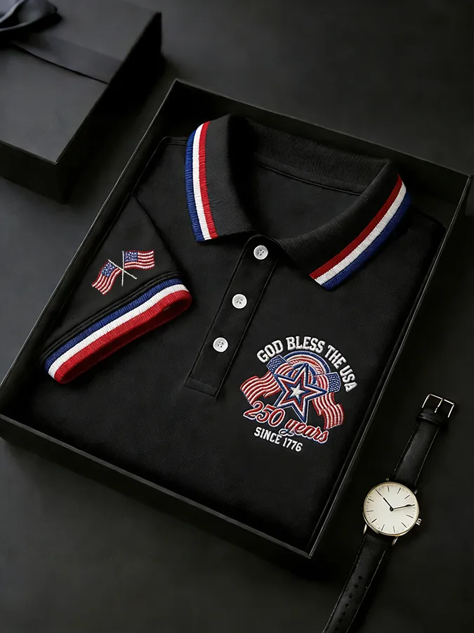 Men's America 250th Anniversary Faith One Nation Under God Polo Shirt