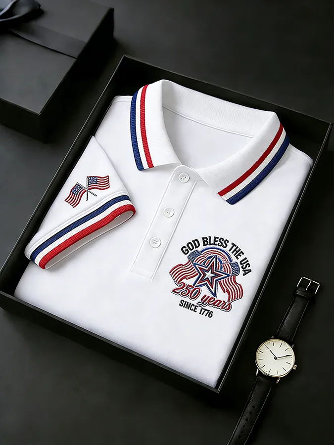Men's America 250th Anniversary Faith One Nation Under God Polo Shirt