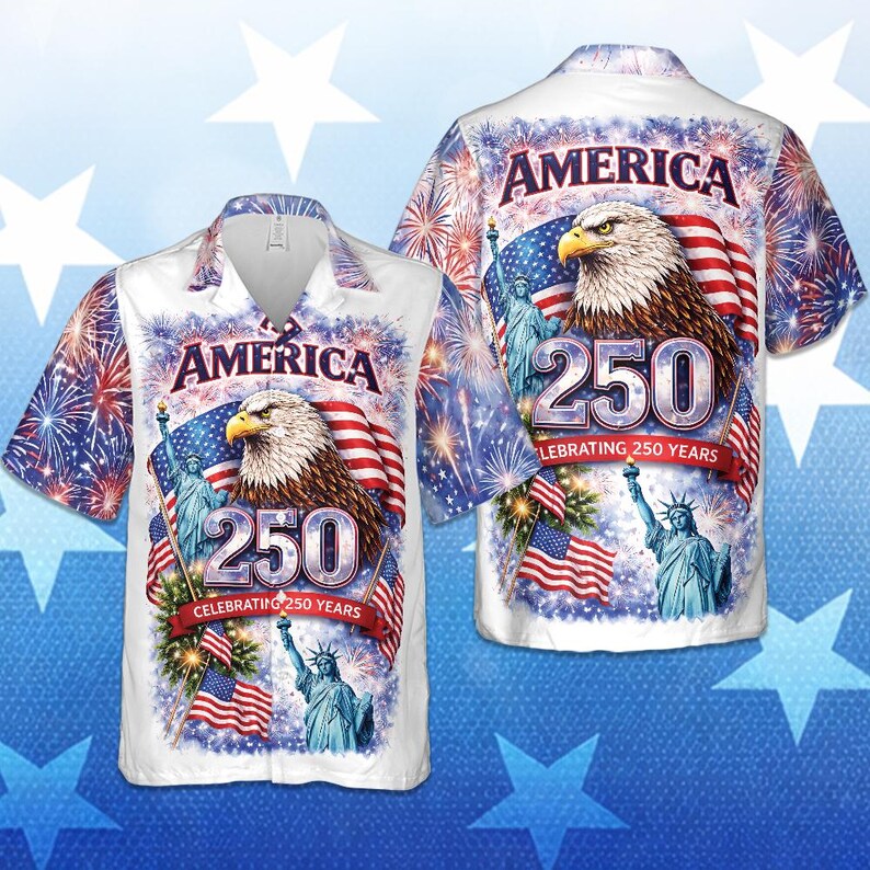 Freedom 250th Anniversary Hawaiian Shirt, Usa 250 Years Independence Apparel,1776–2026 America Anniversary, patriotic Freedom Hawaii Shirt