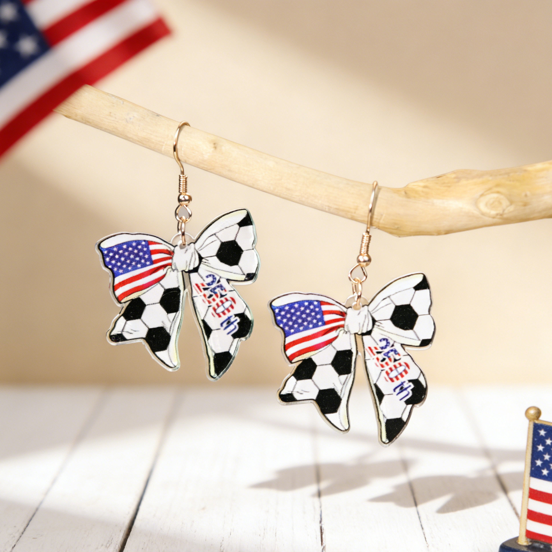 USA 250th Anniversary Patriotic Acrylic Earrings Set
