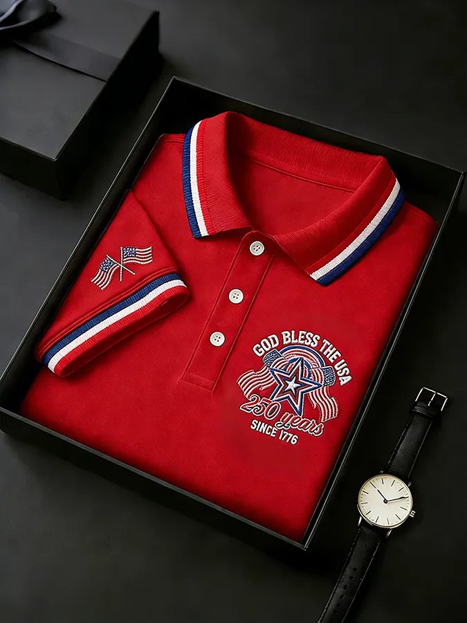 Men's America 250th Anniversary Faith One Nation Under God Polo Shirt