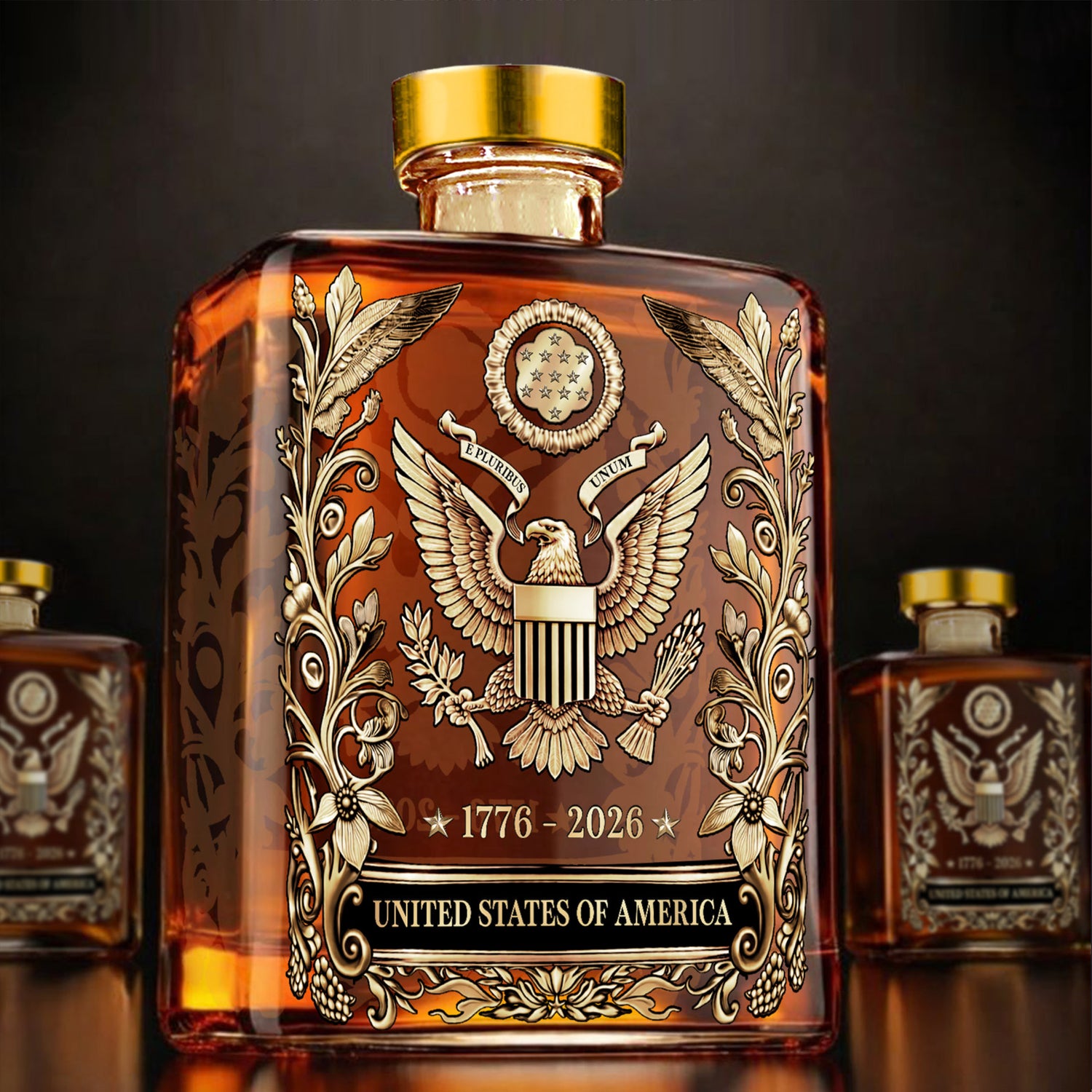 USA 250 Years Anniversary Military Tribute Whisky Decanter | Patriotic 1776–2026 Whiskey Bottle 684210