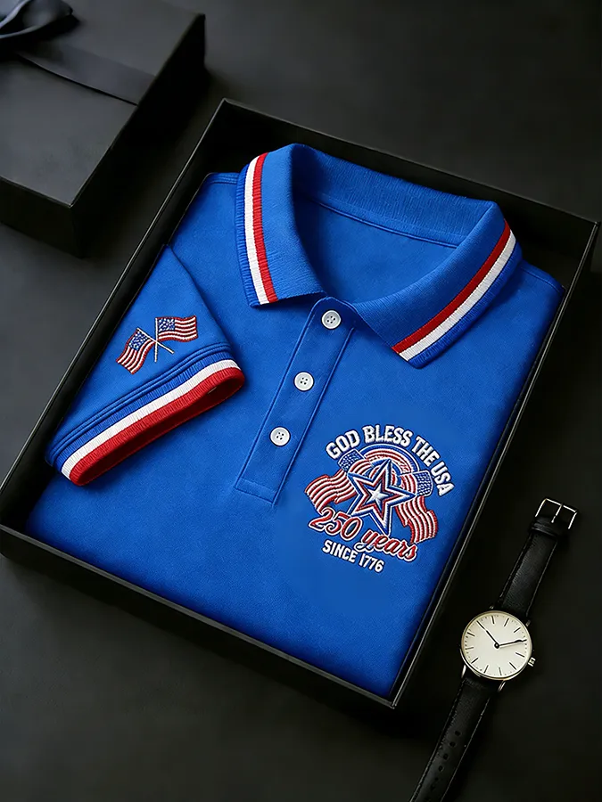 Men's America 250th Anniversary Faith One Nation Under God Polo Shirt