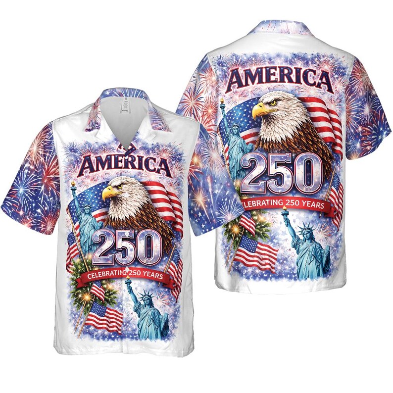 Freedom 250th Anniversary Hawaiian Shirt, Usa 250 Years Independence Apparel,1776–2026 America Anniversary, patriotic Freedom Hawaii Shirt