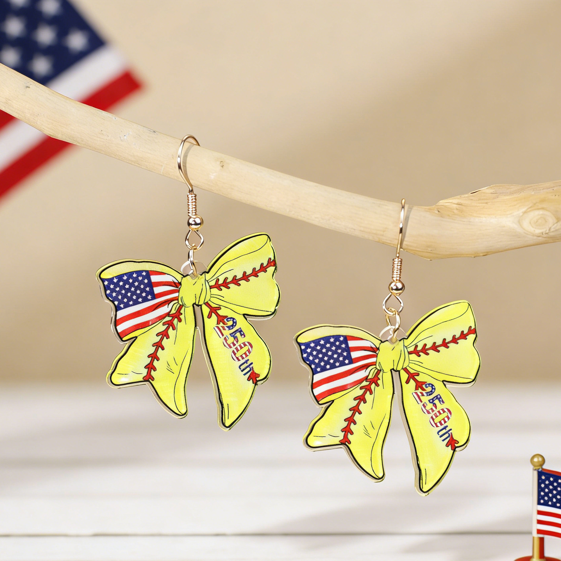 USA 250th Anniversary Patriotic Acrylic Earrings Set