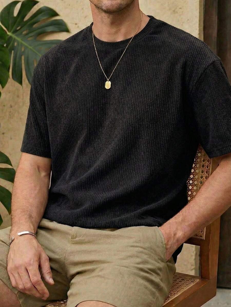 Men's Casual Loose Fit Round Neck Short Sleeve T-Shirt