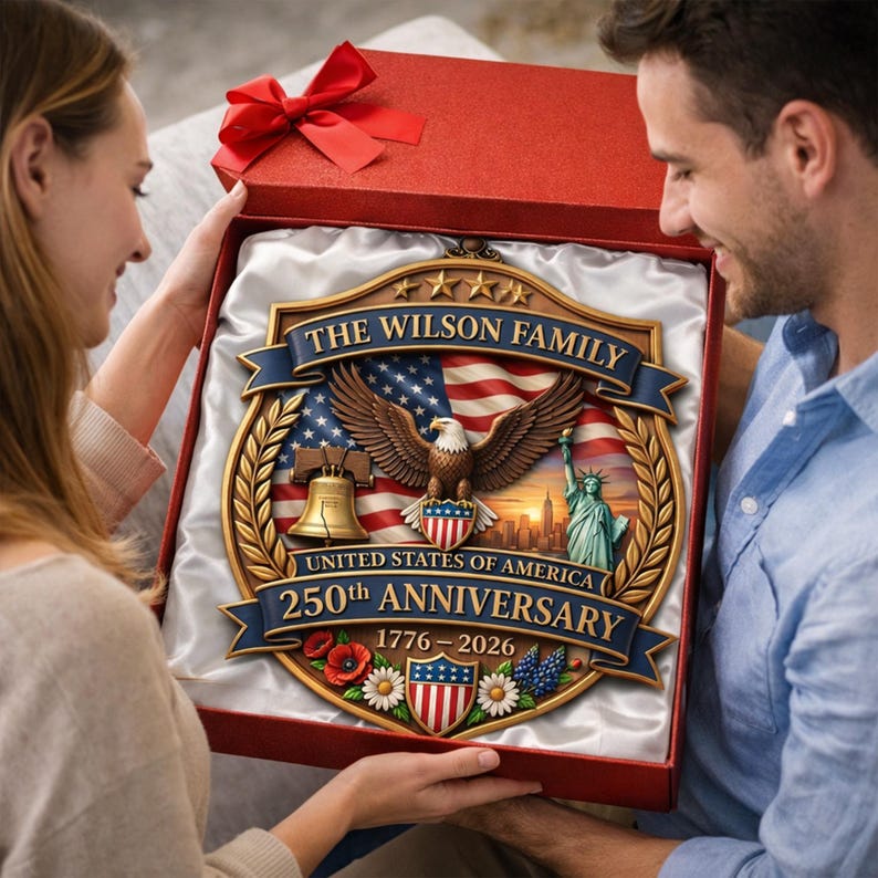 250th Anniversary America Door Hanger, 1776–2026 Patriotic Wood Door Sign, American 250 Wall Decor Sign, 250th Anniversary Porch Wooden Sign