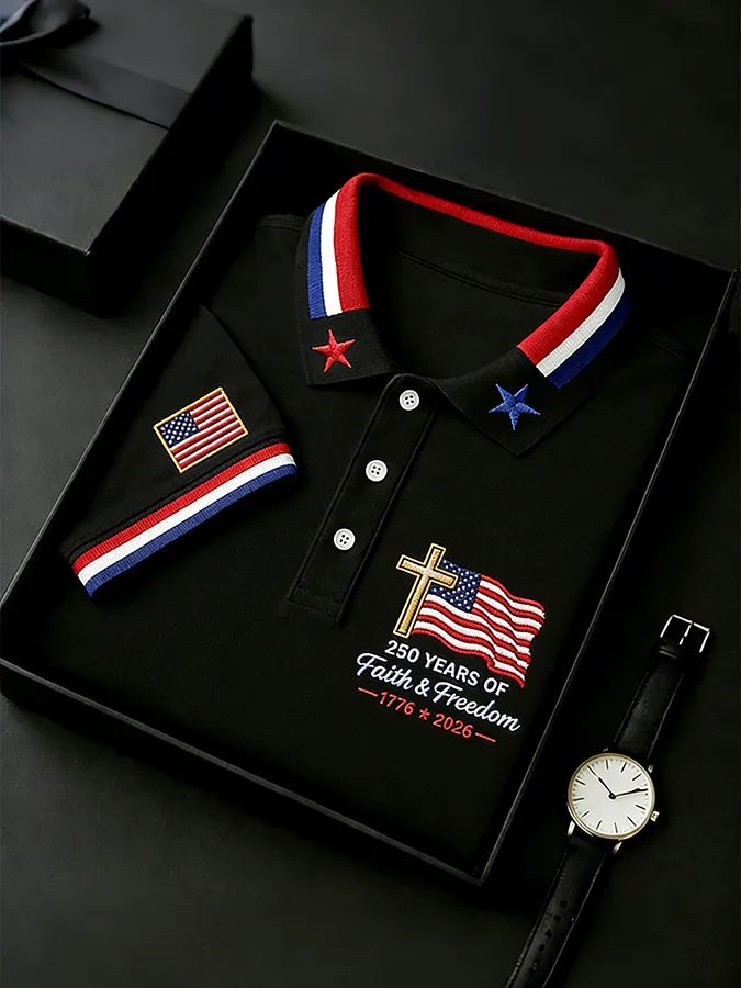 Men's America 250th Anniversary Faith Freedom Polo Shirt