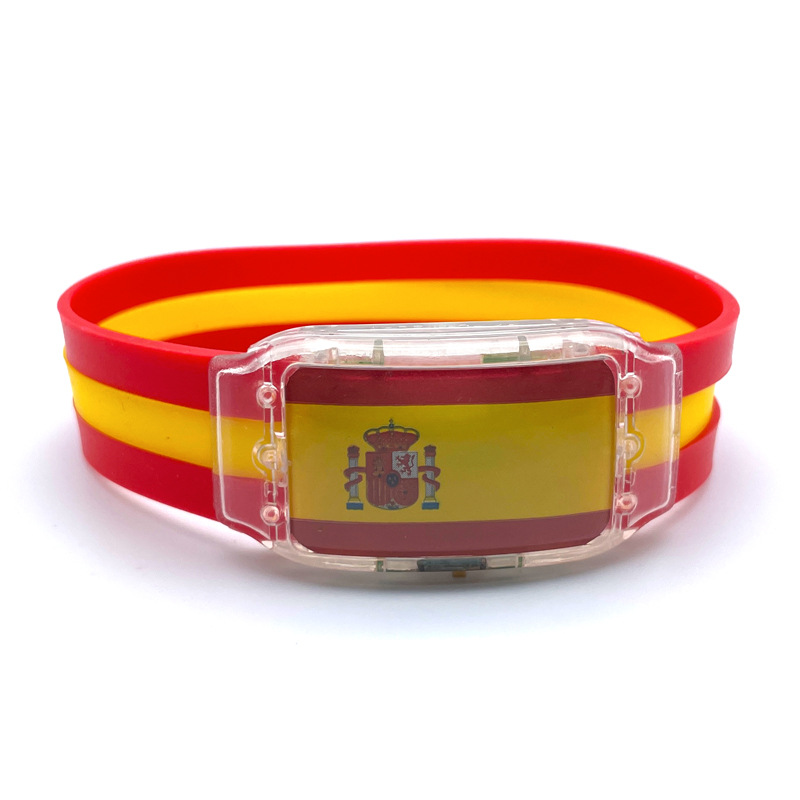 Soccer Fan Light-Up Silicone Wristband for Parties