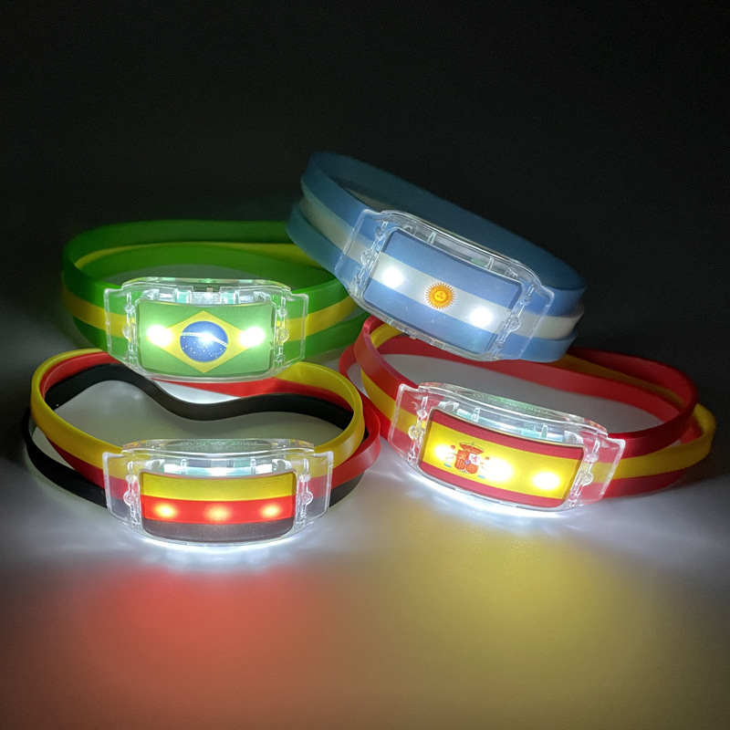 Soccer Fan Light-Up Silicone Wristband for Parties