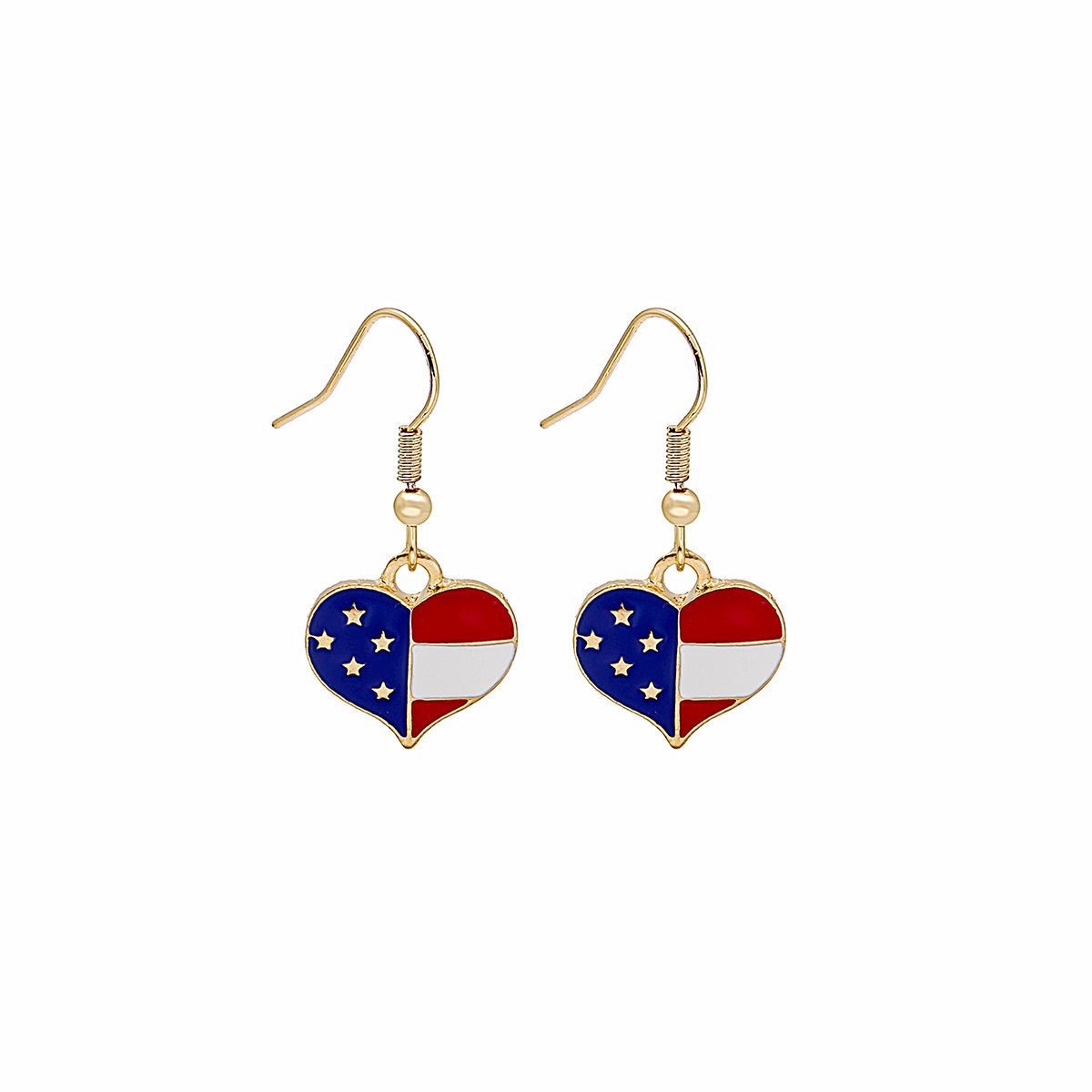 USA 250th Anniversary Enamel Dangle Earrings Set