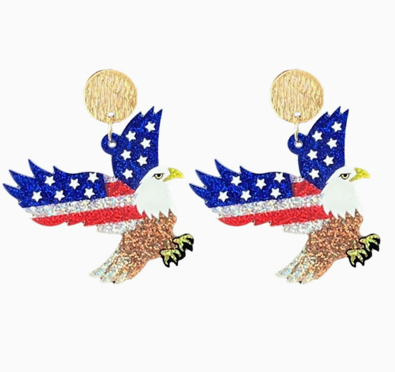 USA 250th Patriotic Glitter Acrylic Earrings