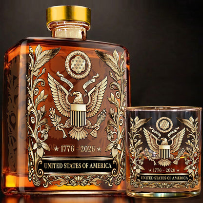 USA 250 Years Anniversary Military Tribute Whisky Decanter | Patriotic 1776–2026 Whiskey Bottle 684210