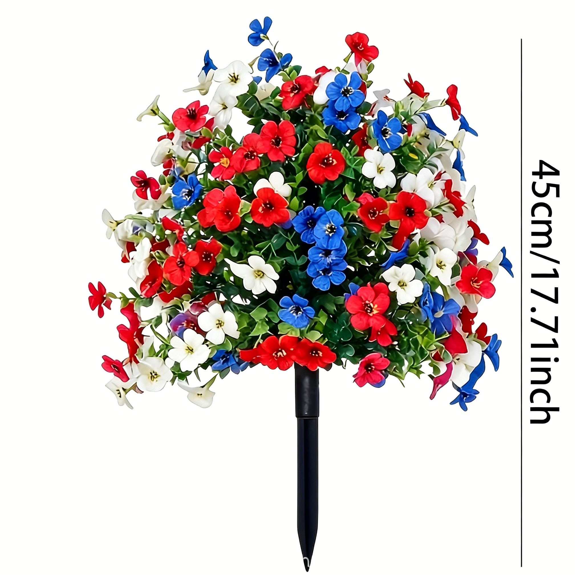 Patriotic Red White Blue Artificial Flowers Stems