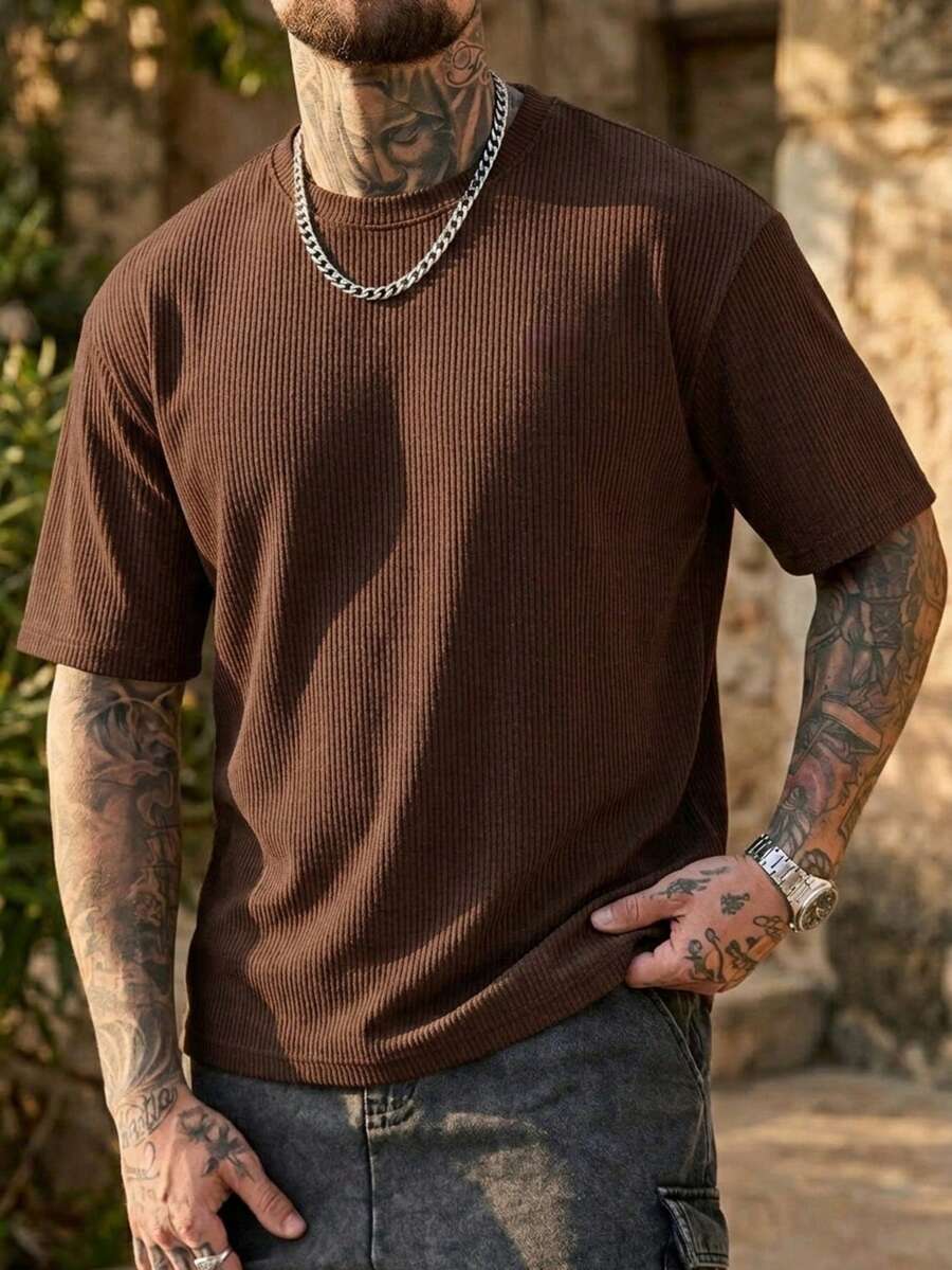 Men's Casual Loose Fit Round Neck Short Sleeve T-Shirt