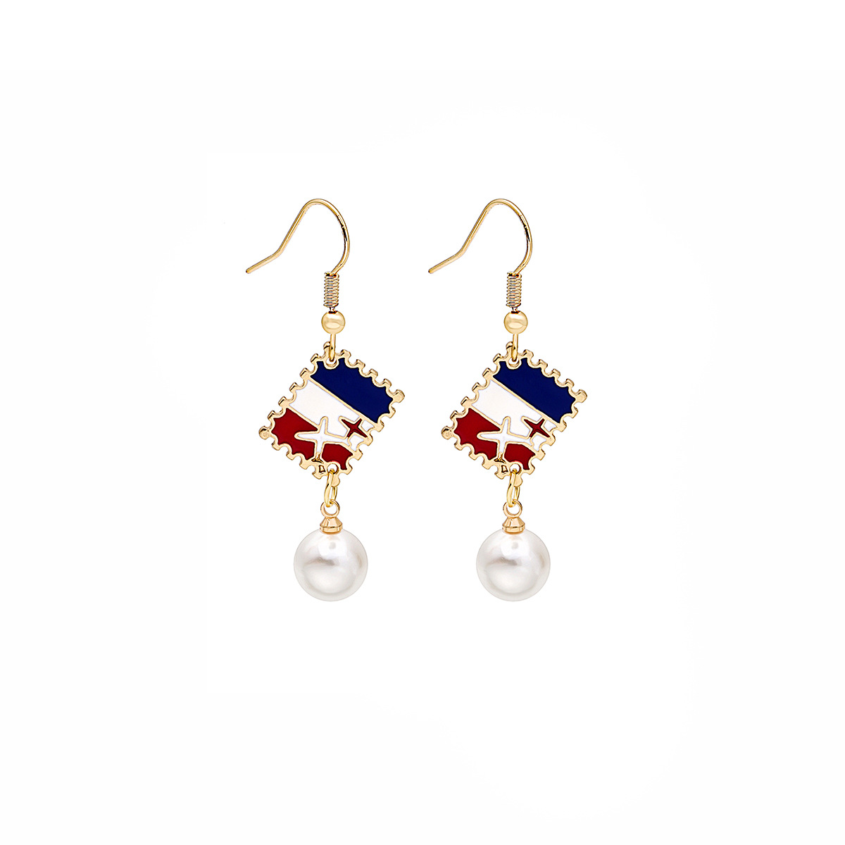 USA 250th Anniversary Enamel Dangle Earrings Set