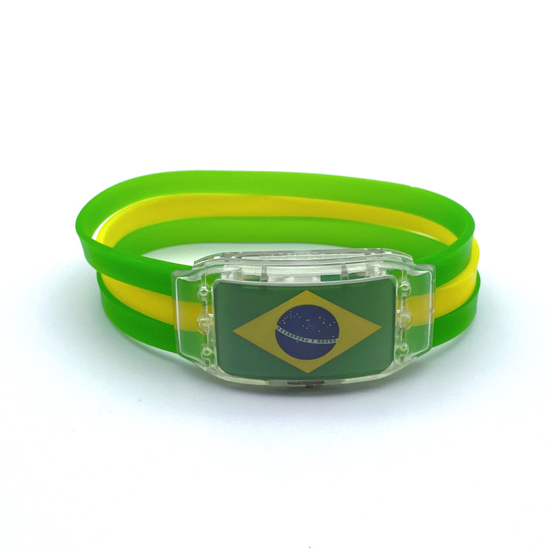 Soccer Fan Light-Up Silicone Wristband for Parties