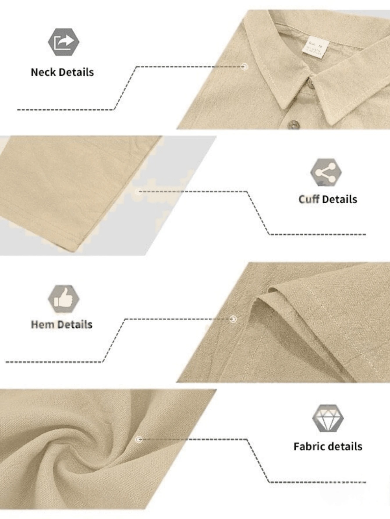 Men's Lightweight Loose Fit Black Linen Long Sleeve Polo Shirt