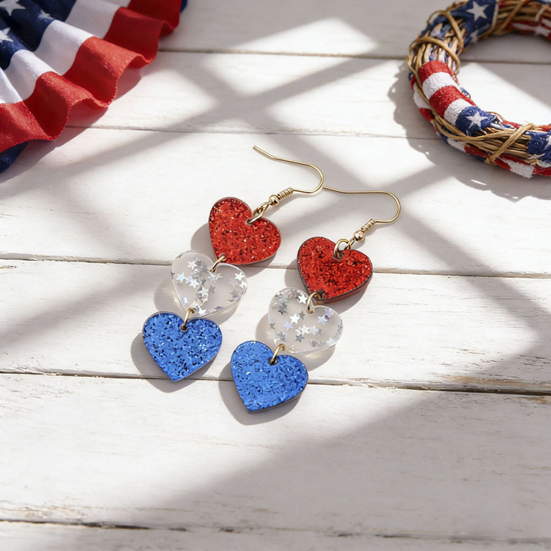 USA 250th Anniversary Patriotic Acrylic Earrings Set