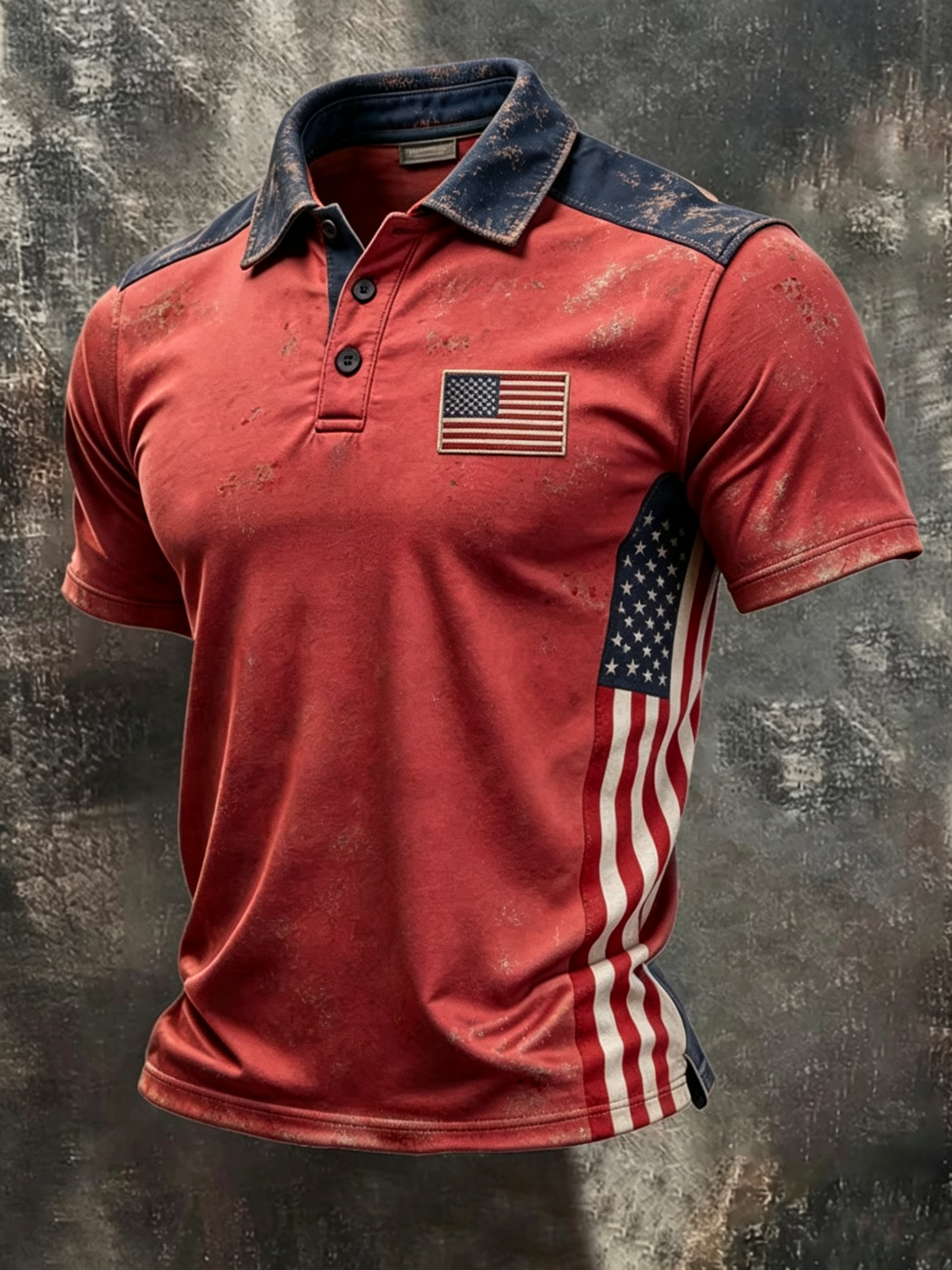 Men's Stars and Stripes Design Short Sleeve Tee