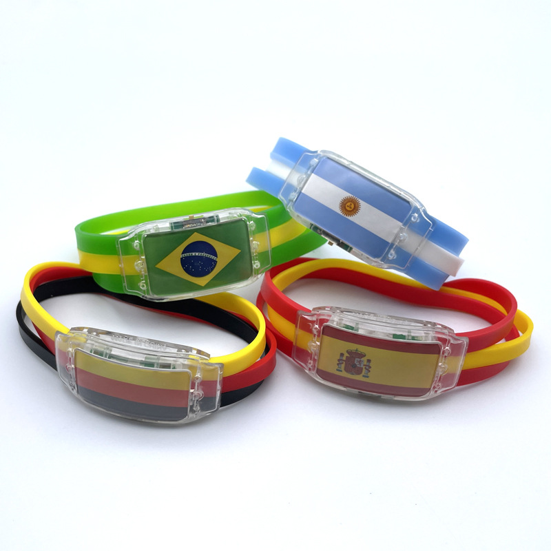 Soccer Fan Light-Up Silicone Wristband for Parties