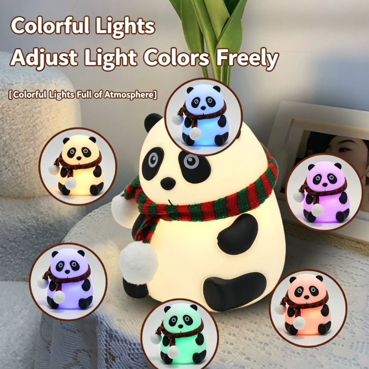 Cute Panda Silicone Night Light with Voice Control