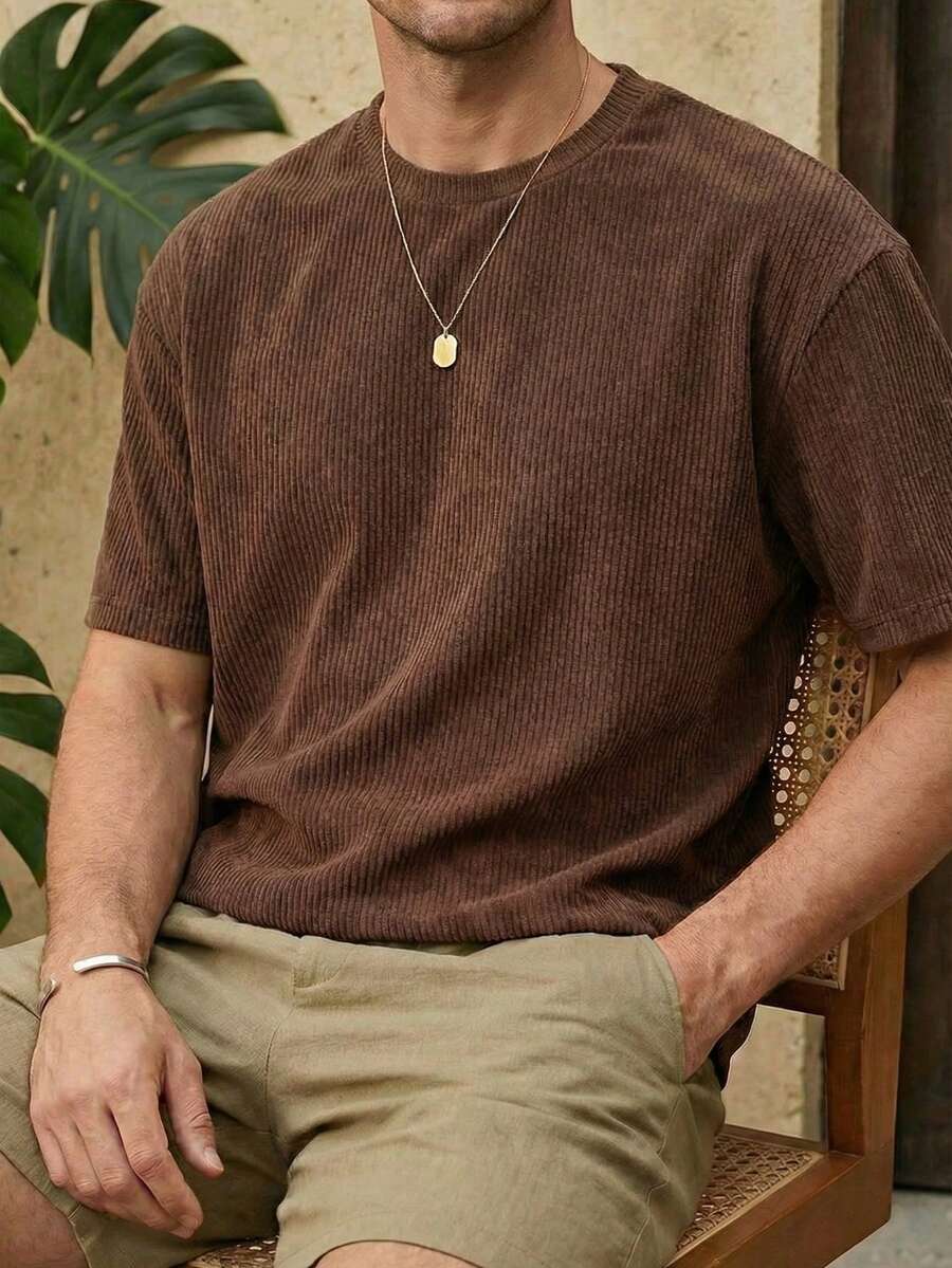 Men's Casual Loose Fit Round Neck Short Sleeve T-Shirt