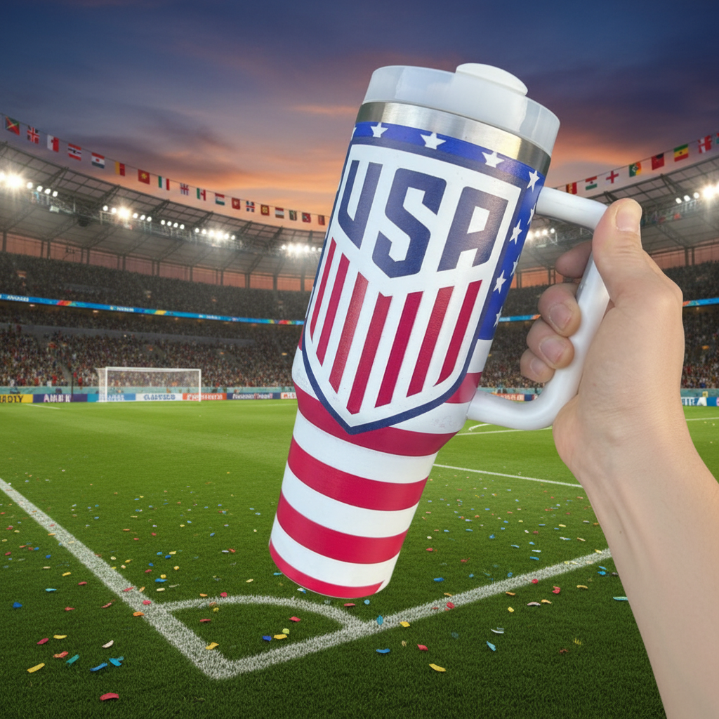 ⚽ Premium 40oz Insulated Soccer Fan Tumbler with Handle