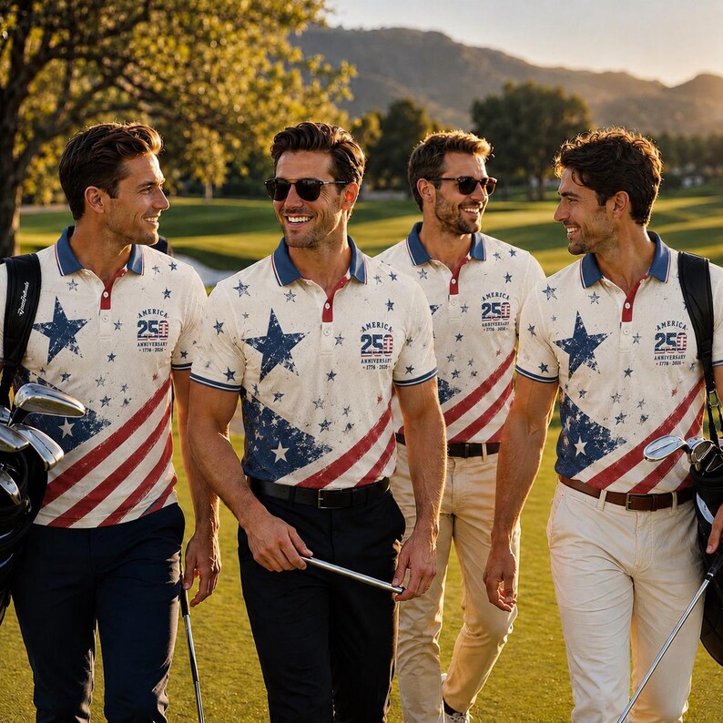 USA 250th Anniversary Golf Polo Shirt, American Flag Golf Shirt, American 1776–2026 Golf Shirt, Patriotic Golf Shirt, 4th Of July Polo Shirt