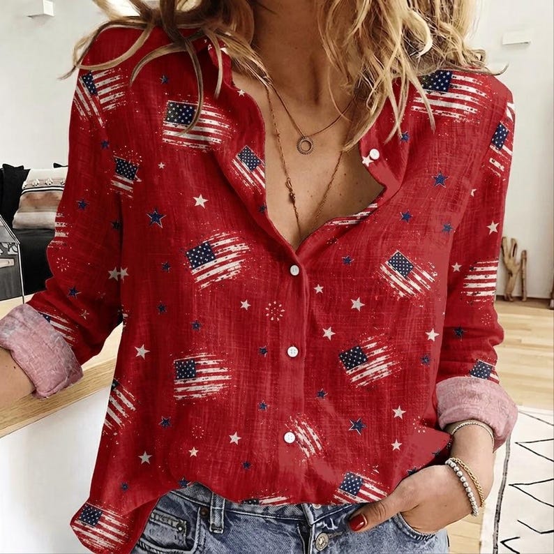 [Copy][Copy][Copy][Copy][Copy][Copy]Men's Drip Paint American Flag Artistic Button-Up Shirt | Patriotic Art Hawaii Short Sleeve