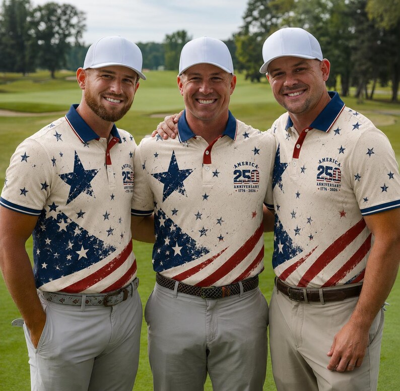 USA 250th Anniversary Golf Polo Shirt, American Flag Golf Shirt, American 1776–2026 Golf Shirt, Patriotic Golf Shirt, 4th Of July Polo Shirt