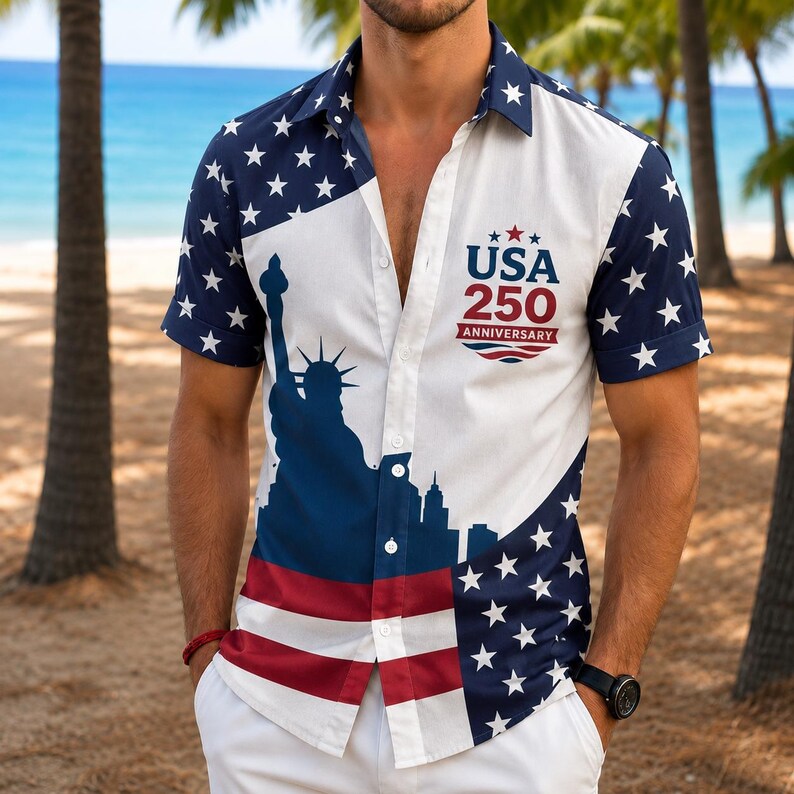 Patriotic shirt on model