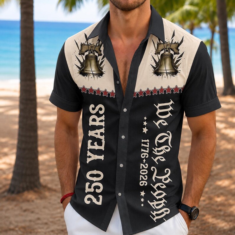 [Copy]Men's Drip Paint American Flag Artistic Button-Up Shirt | Patriotic Art Hawaii Short Sleeve