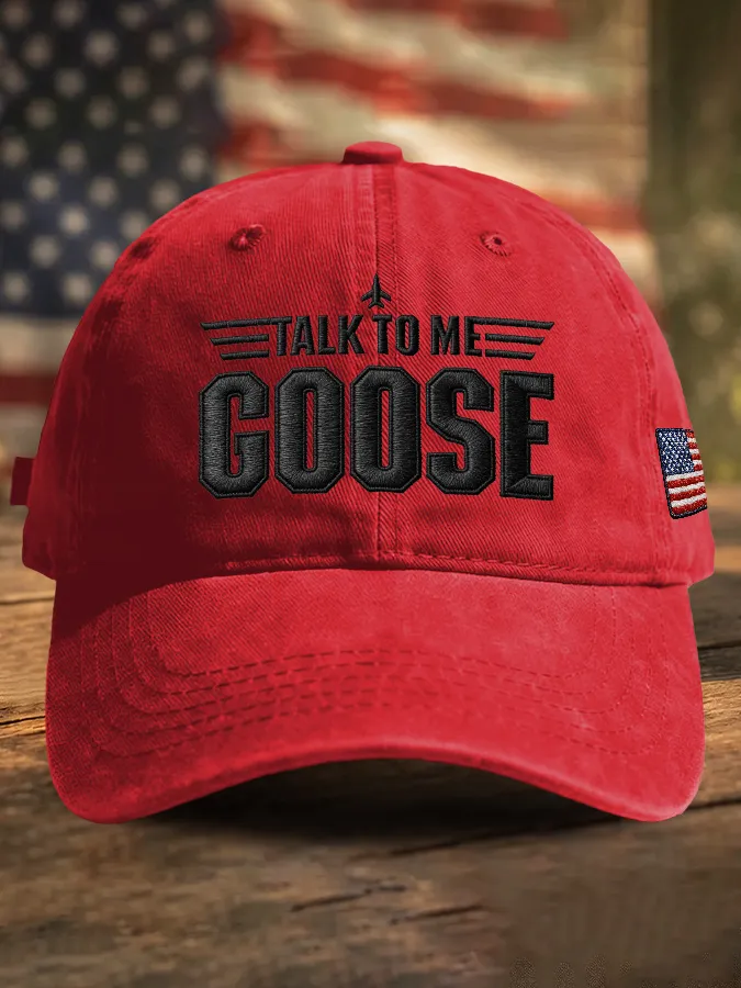 Retro Talk To Me Goose Print Baseball Cap