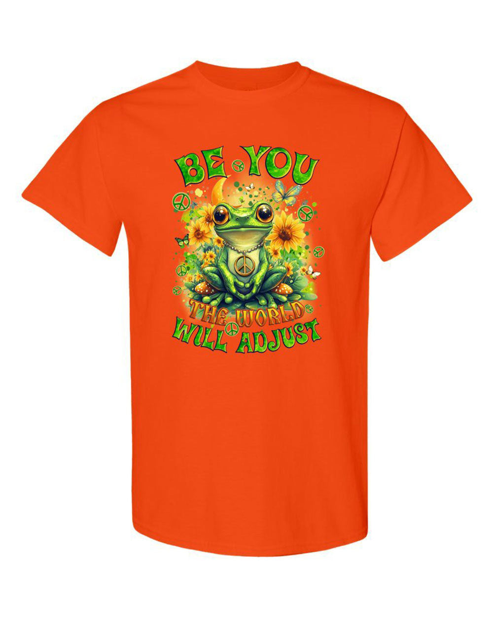 BE YOU THE WORLD WILL ADJUST FROG TIE DYE COTTON SHIRT - TYQY0401254