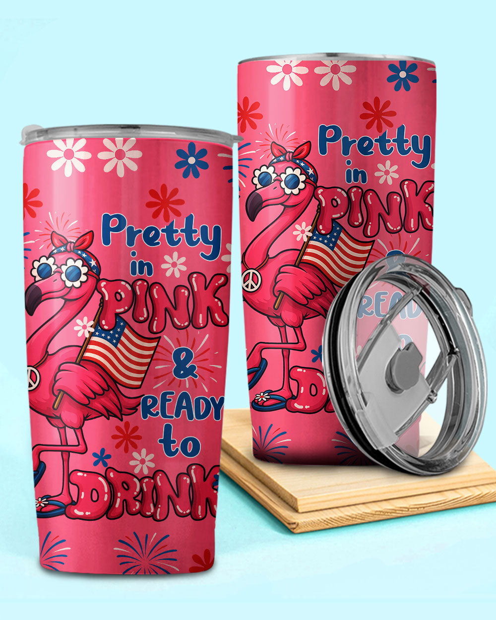 PRETTY IN PINK FLAMINGO TUMBLER - TYQY1305253