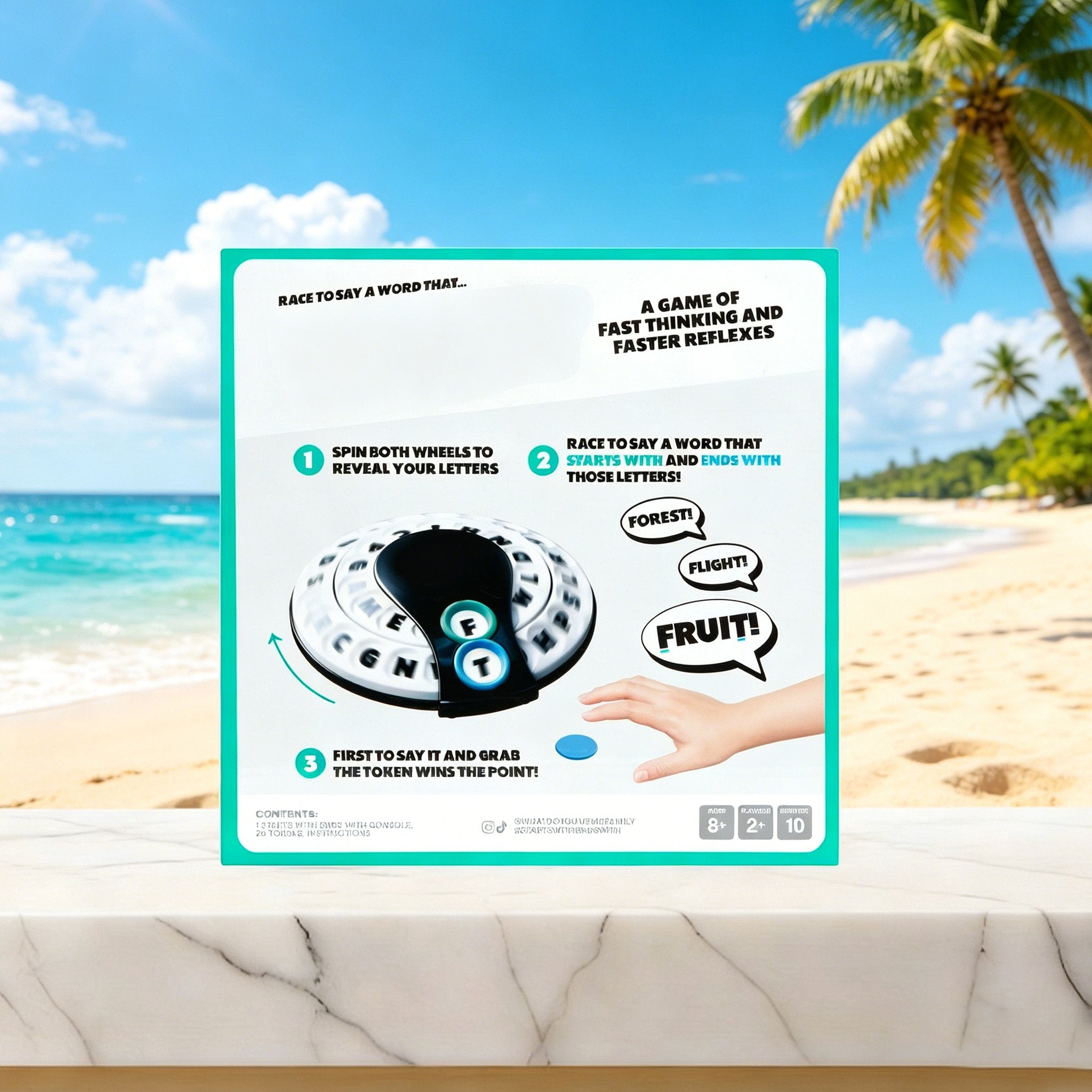 🎲Spin & Shout Word Game – Fast-Paced Family Game with Letter Wheels, Spinner Device & 20 Tokens