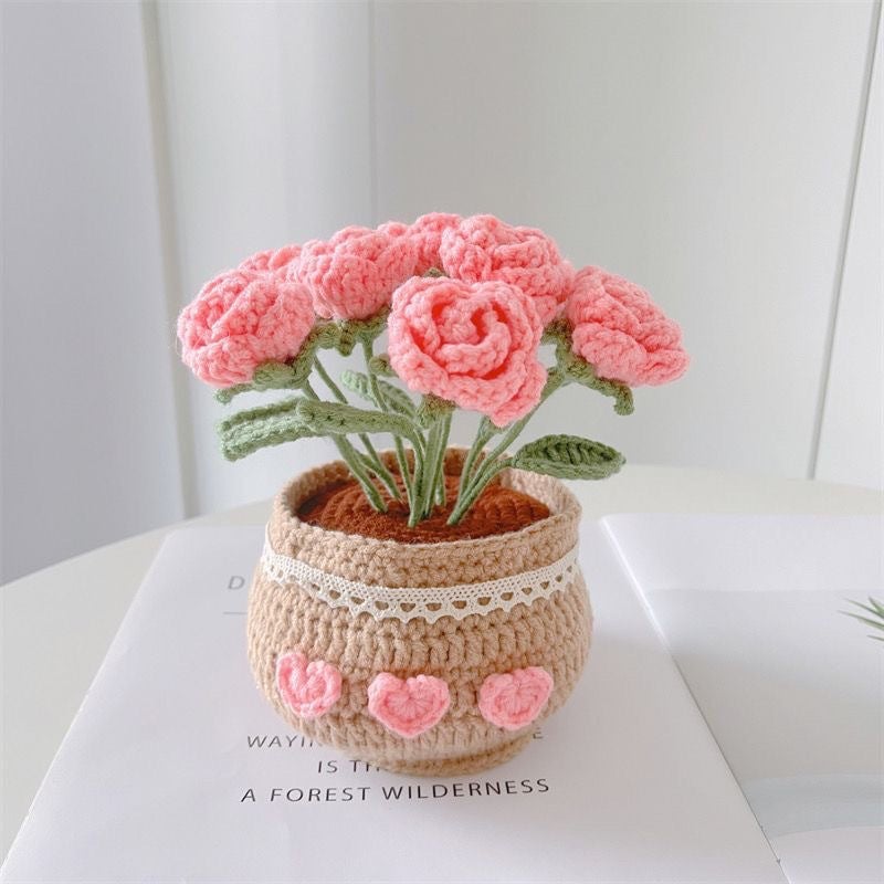 🔥Last 4 hours Sale: Save $20 -Hand-woven Flower Potted Desktop Ornaments (DIY)