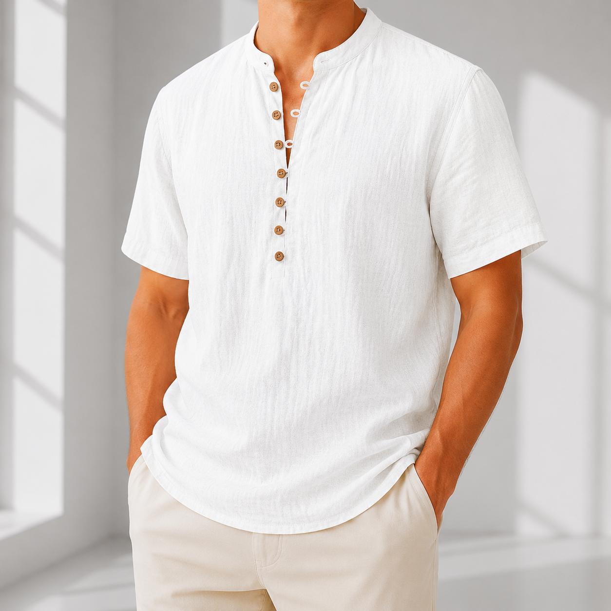 Comfortable Linen Popover Shirt