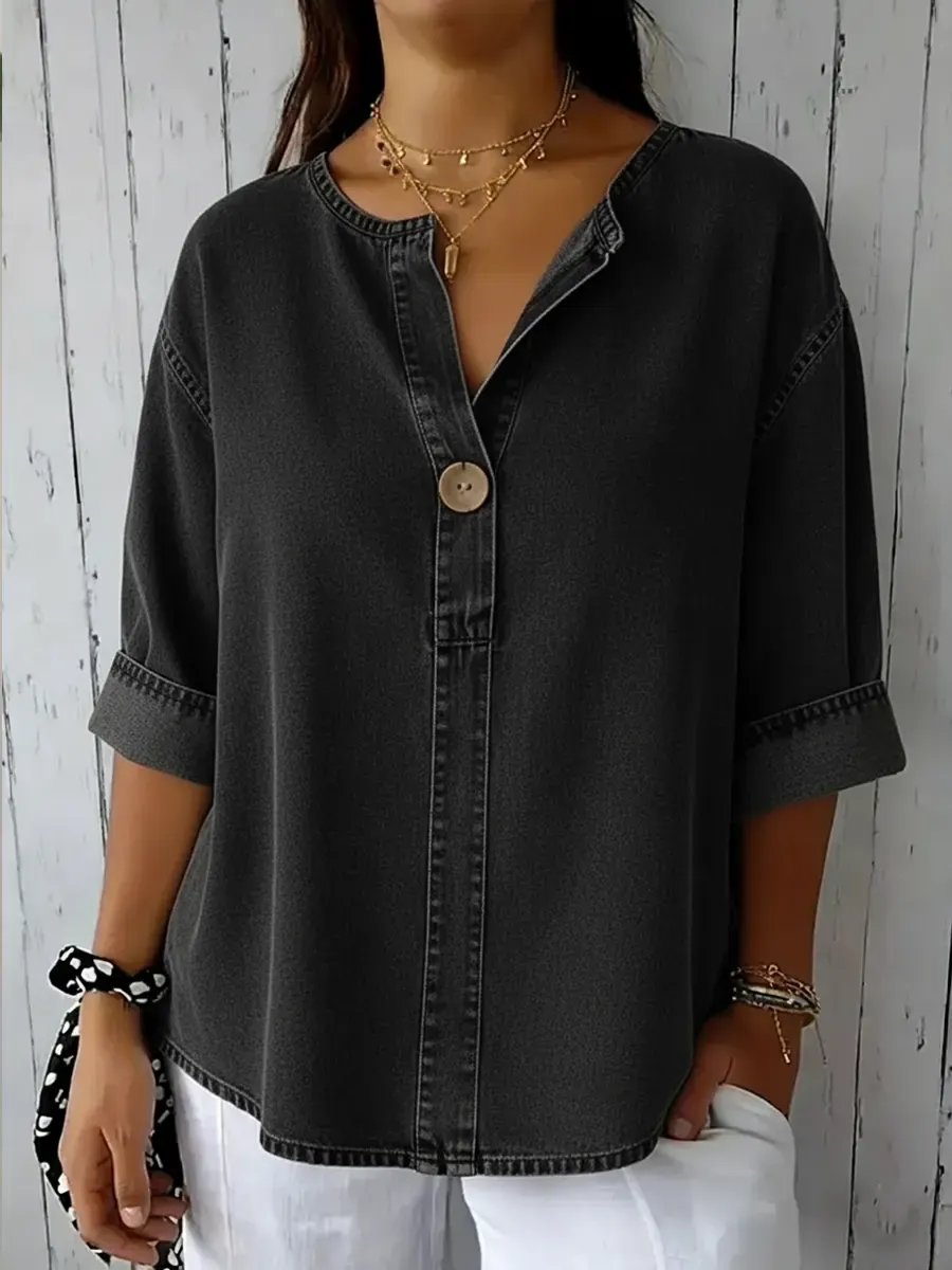 Women's Casual Denim Cotton Top