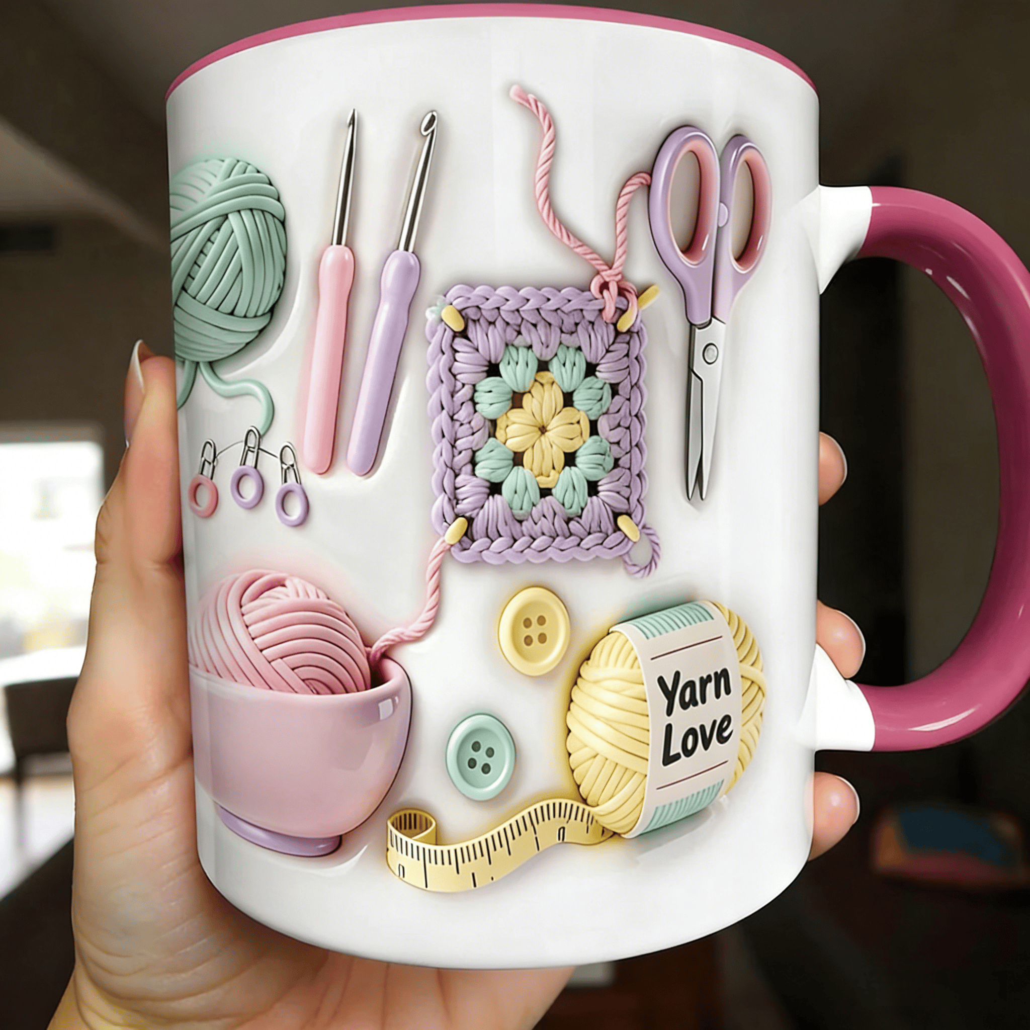 🔥LAST DAY SPECIAL PRICE £9.99!!⚡50K+ SOLD!🎁🧶Yarn Love Mug, Gift For Crafters And Creative Souls