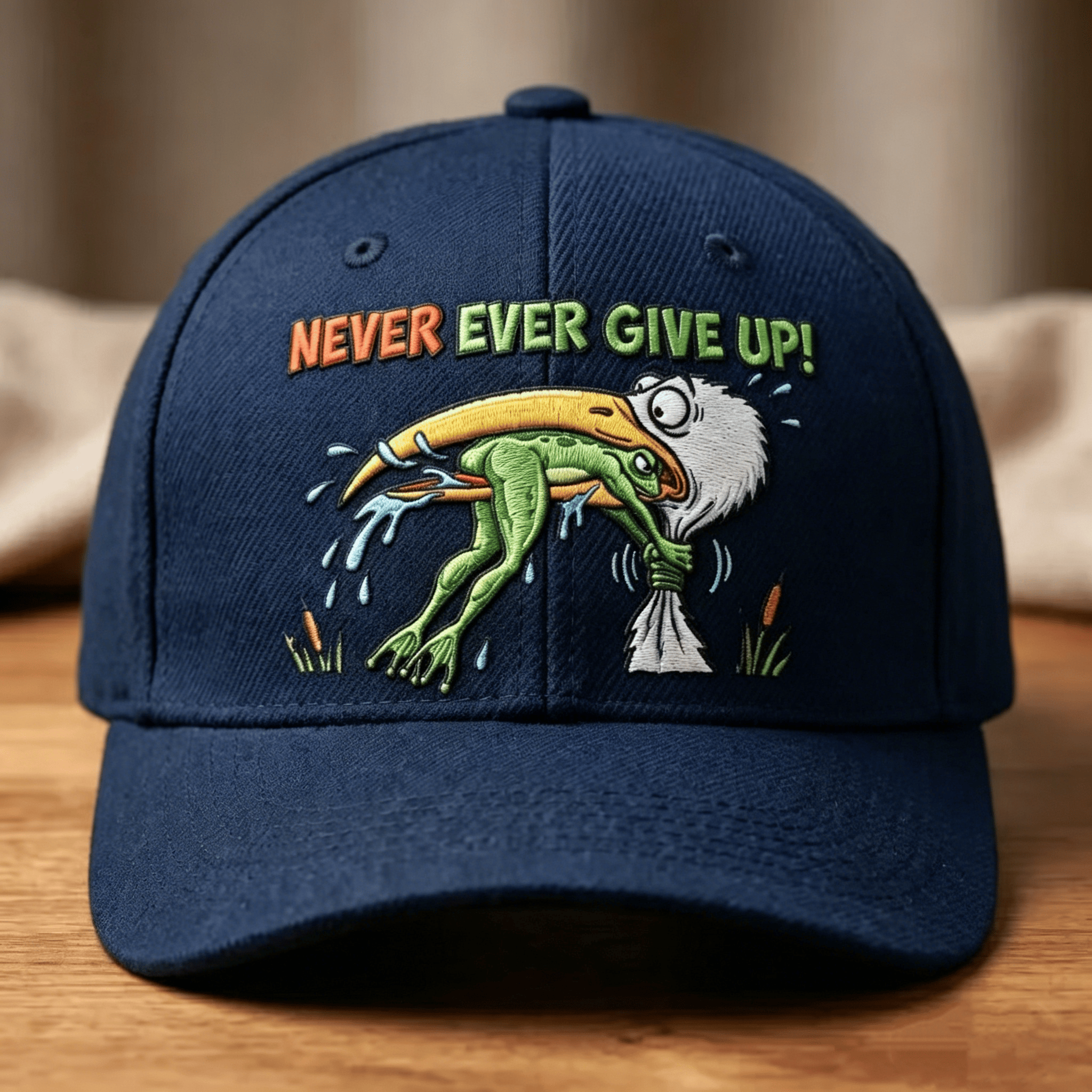 🔥Last 4 hours 49% OFF - 🌟3D Funny Frog Never Ever Give Up Resilience Hat
