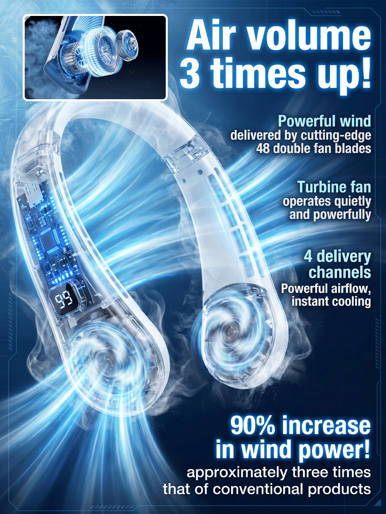 [Wearable Air Conditioner] Cooling Neck Fan —Instant 5C Cooling | 50% Off Today 🌬️ Whisper Quiet Tech🍃