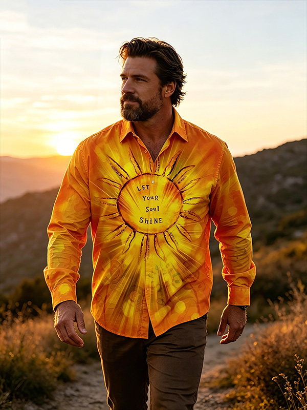 Men's Let Your Soul Shine Print Long Sleeve Shirt