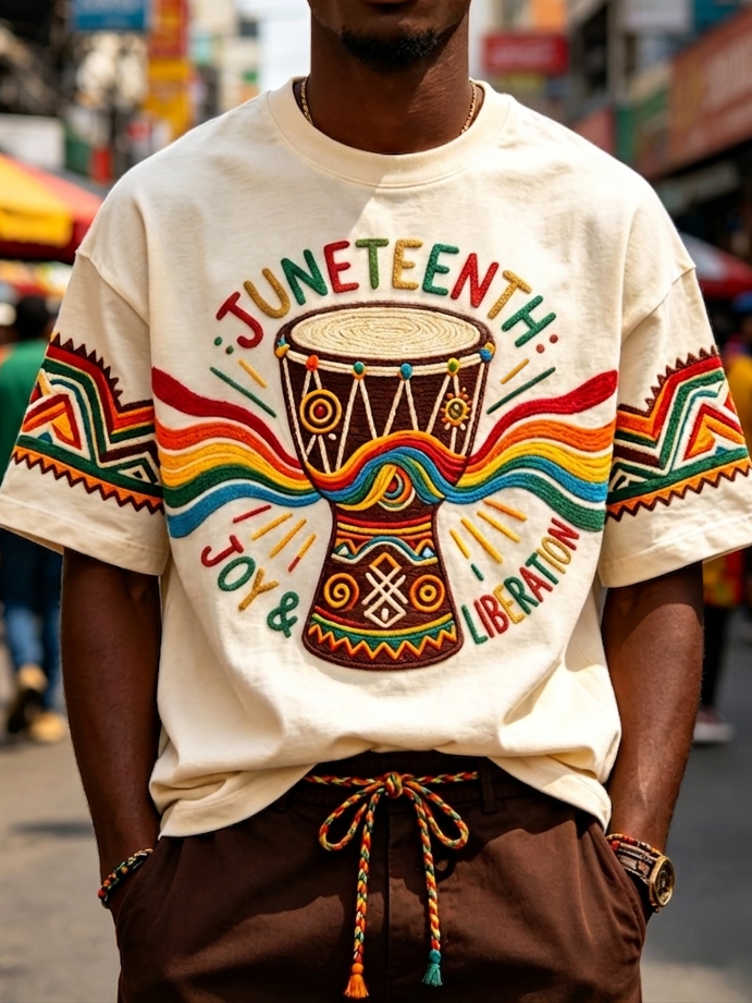 Men's Joy And Liberation Juneteenth Graphic Print Casual T-Shirt